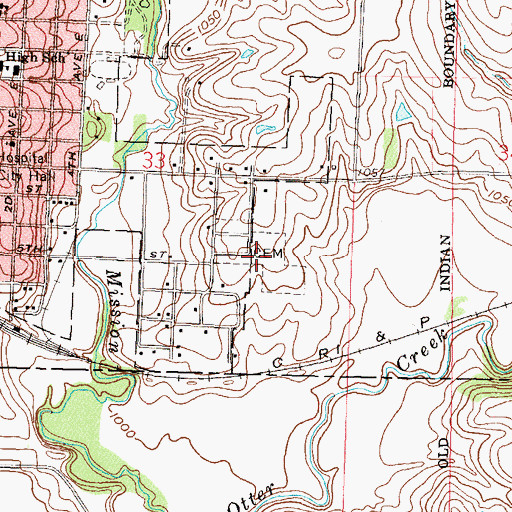 Topographic Map of Horton Municipal Cemetery, KS