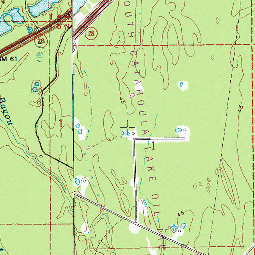 Topographic Map of South Catahoula Lake Oil Field, LA