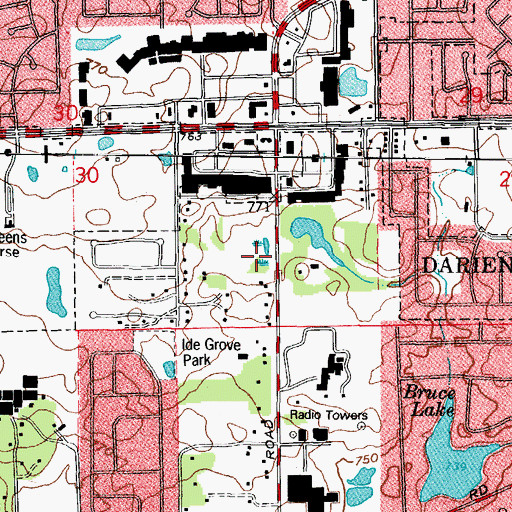 Topographic Map of Fox Hollow County Forest Preserve, IL