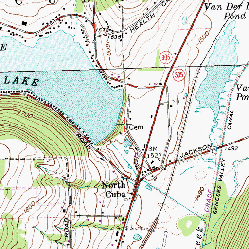 Topographic Map of North Cuba Cemetery, NY