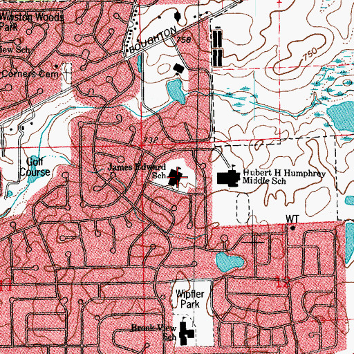 Topographic Map of James Edward School, IL