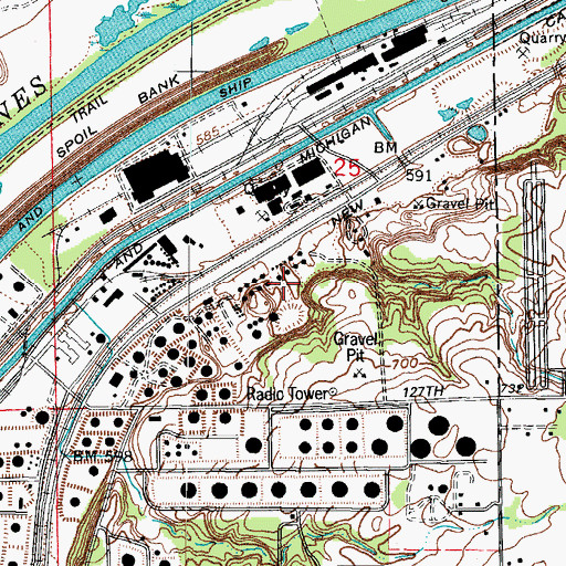 Topographic Map of Romeoville Prairie County Forest Preserve, IL