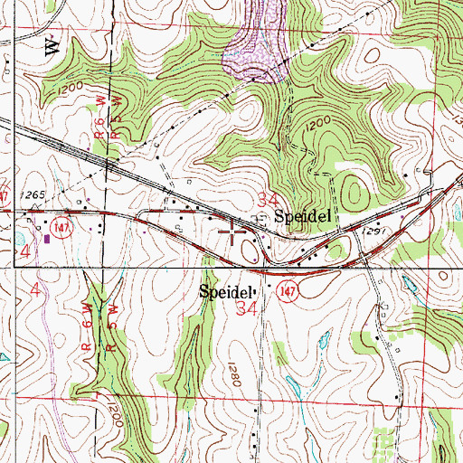Topographic Map of Speidel Post Office (historical), OH