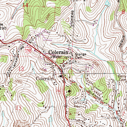 Topographic Map of Colerain Post Office, OH