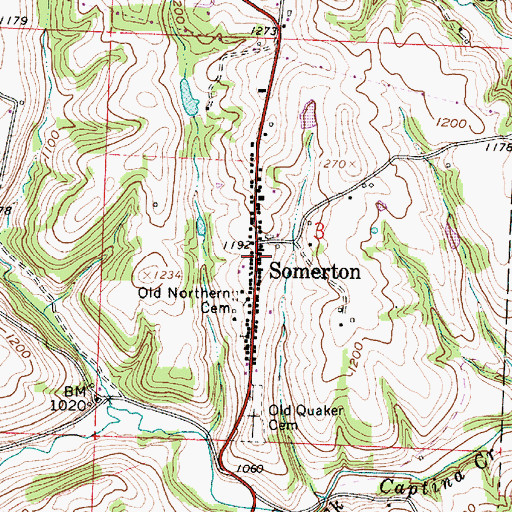 Topographic Map of Somerton Post Office, OH