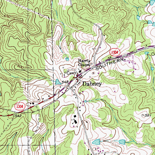 Topographic Map of Glover House, NC
