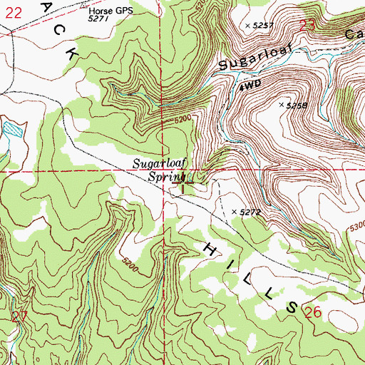 Topographic Map of Sugarloaf Spring, CO
