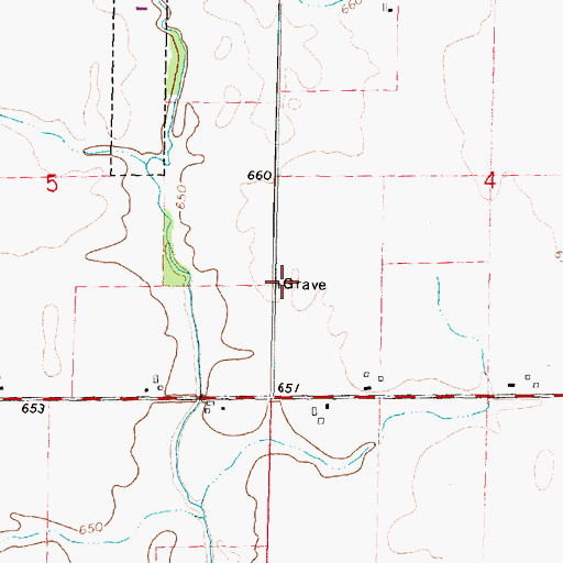 Topographic Map of Delzly Cemetery, IL