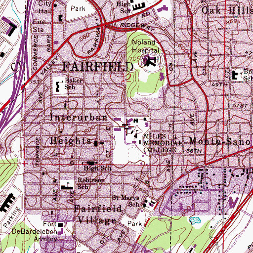 Topographic Map of McKenzie Hall, AL