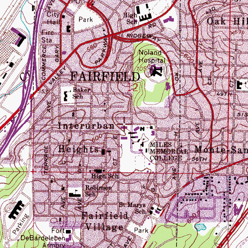 Topographic Map of Murchison Hall, AL