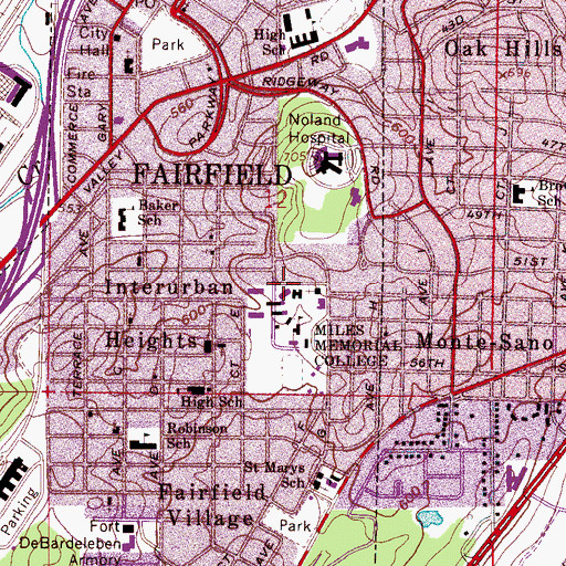 Topographic Map of Norton Student Center, AL