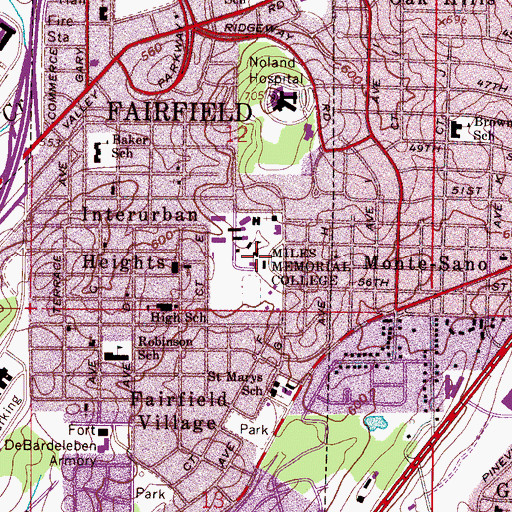 Topographic Map of Taggart Hall, AL