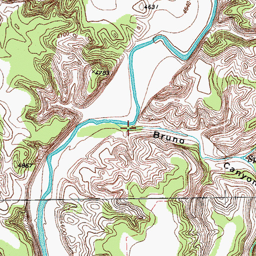 Topographic Map of Bruno Canyon, CO