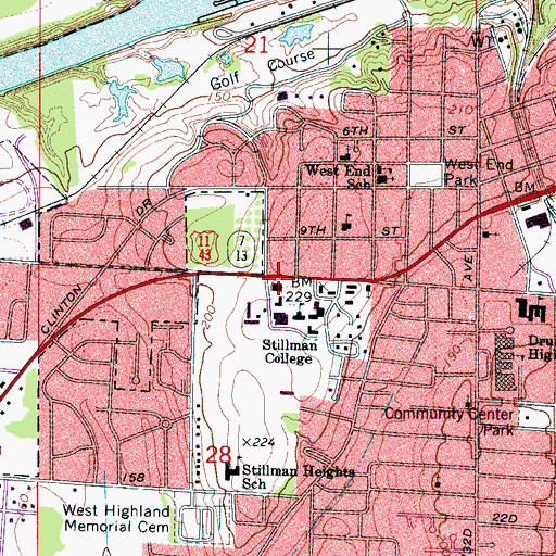 Topographic Map of Birthright Hall, AL