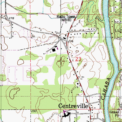 Topographic Map of Avery Pond (historical), AL