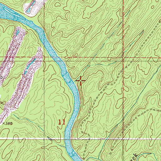 Topographic Map of Cane Creek (historical), AL