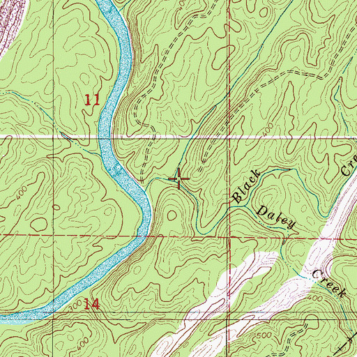 Topographic Map of Coal Branch, AL