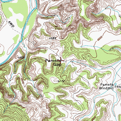 Topographic Map of Pamea Gap, CO