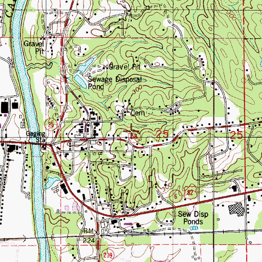 Topographic Map of East Town, AL