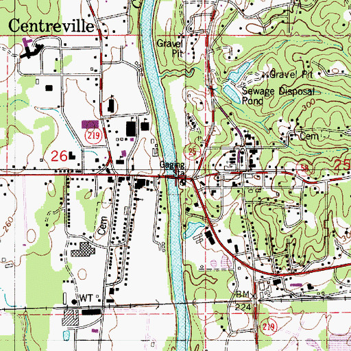 Topographic Map of Howard Cooper Bridge, AL