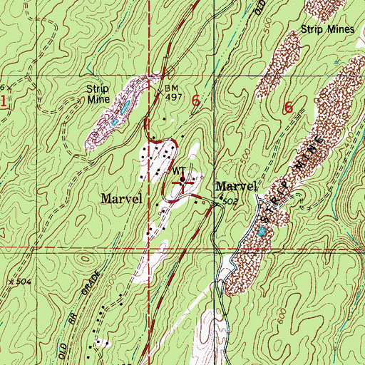 Topographic Map of Marvel Water Tower, AL