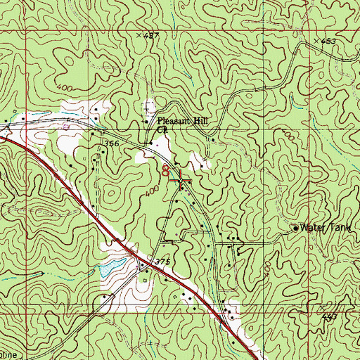 Topographic Map of Pleasant Hill, AL