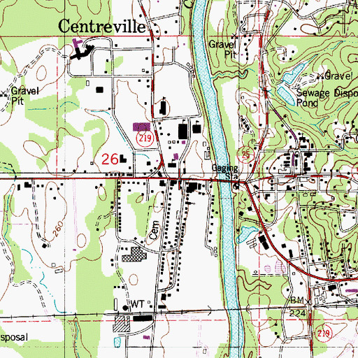 Topographic Map of West Centreville, AL