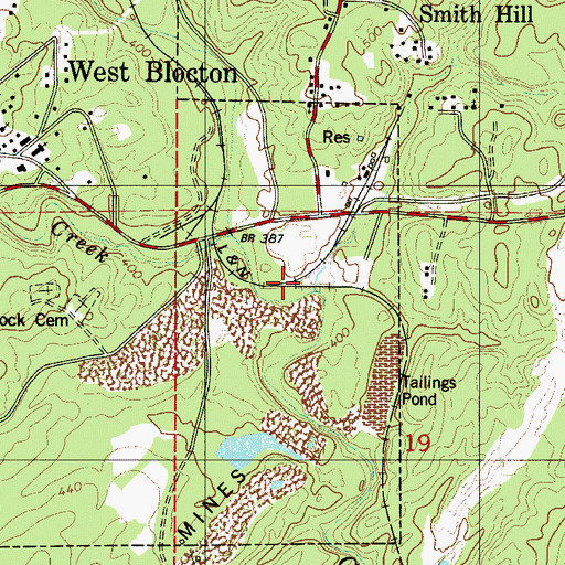 Topographic Map of Blocton (historical), AL