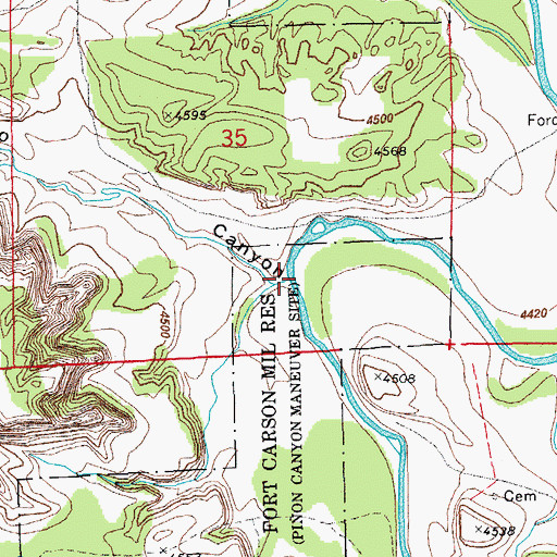 Topographic Map of Bravo Canyon, CO