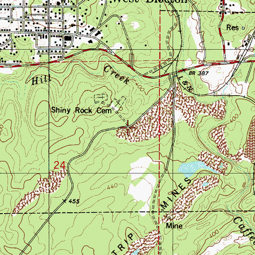 Topographic Map of Bucktown (historical), AL