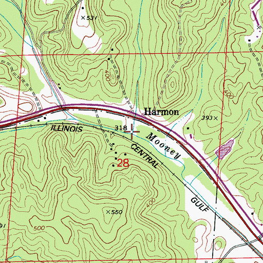 Topographic Map of Charley Branch, AL
