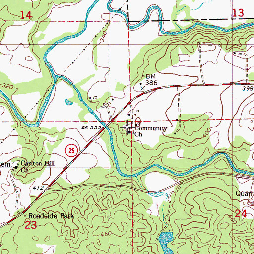 Topographic Map of Community Cemetery, AL