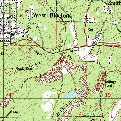 Topographic Map of Corinne (historical), AL
