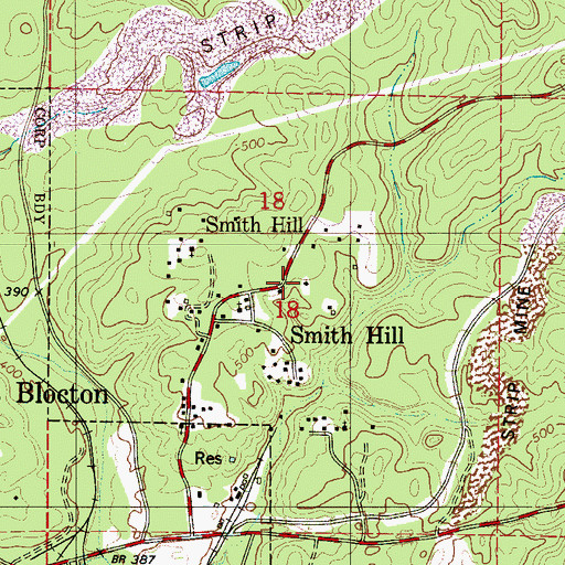 Topographic Map of Flat Top, AL