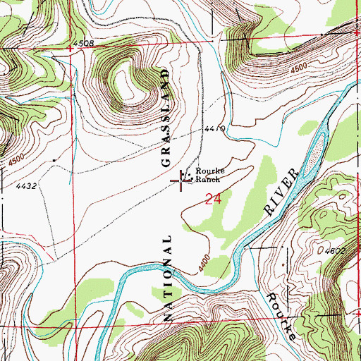 Topographic Map of Rourke Ranch, CO