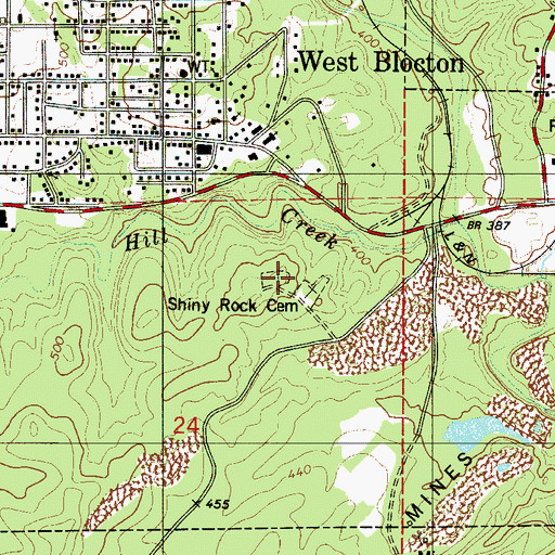 Topographic Map of Italian Catholic Cemetery, AL