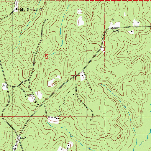 Topographic Map of McCulley Creek, AL