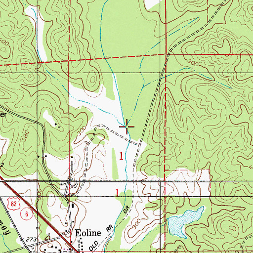 Topographic Map of Reedy Branch, AL