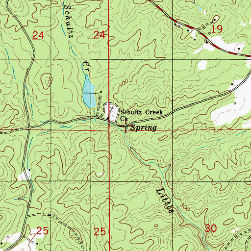 Topographic Map of Schultz Creek Church Spring, AL