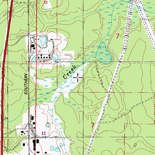 Topographic Map of Cold Creek Swamp, AL