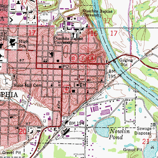 Topographic Map of Church of Christ, AR