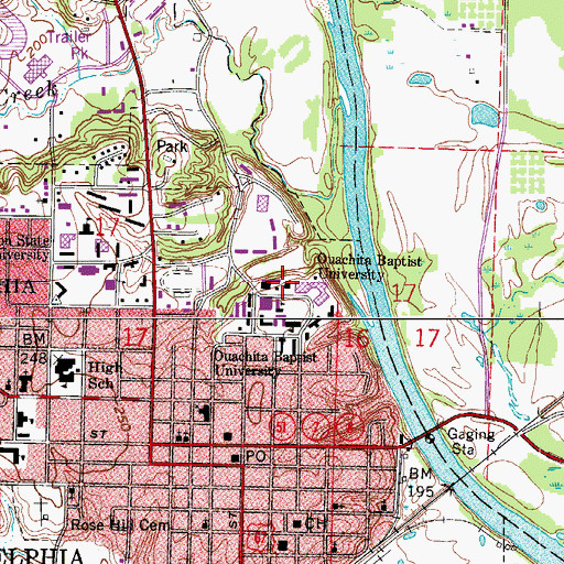 Topographic Map of Dailey Hall, AR