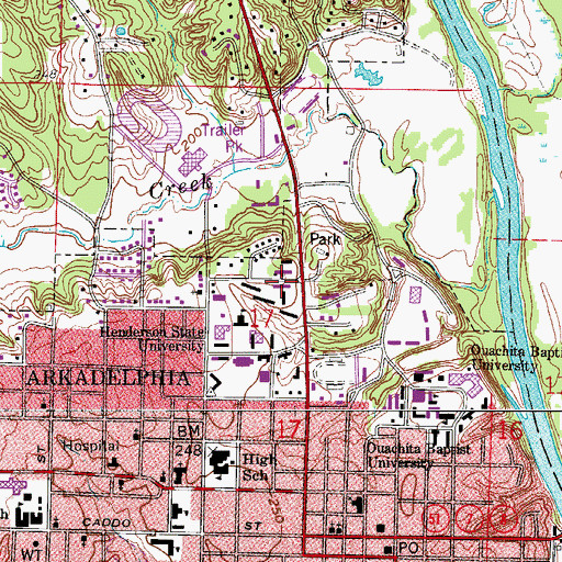 Topographic Map of Goodloe Dormitory, AR