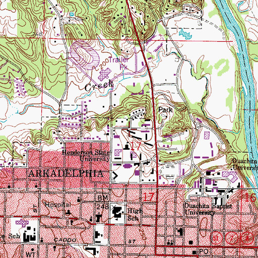 Topographic Map of Holly Dormitory, AR