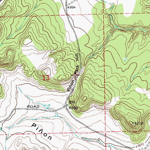Topographic Map of Pion Park Hill, CO