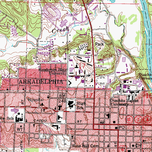 Topographic Map of McBrien Hall, AR