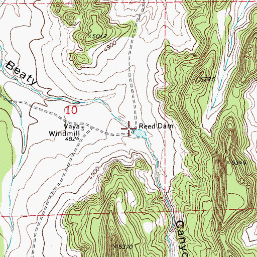 Topographic Map of Reed Dam, CO
