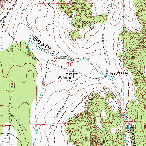 Topographic Map of Vaya Windmill, CO