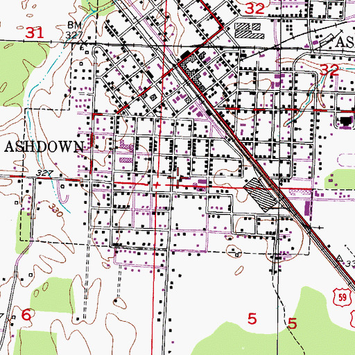 Topographic Map of Ashdown Training School (historical), AR