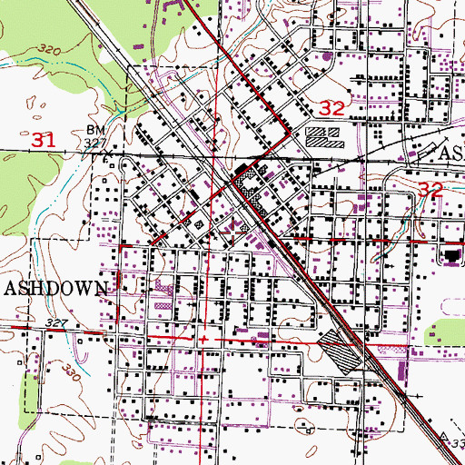 Topographic Map of First Christian Church, AR